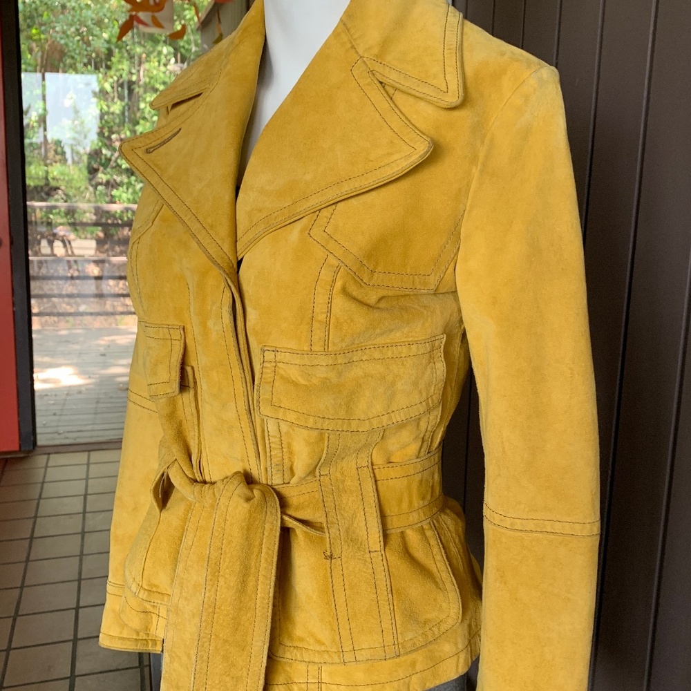 Max & Co Retro Yellow Suede Jacket